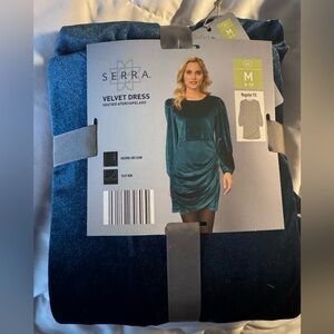 Serra Velvet Long Sleeve Dress - Deep Green . New with tags. Hot